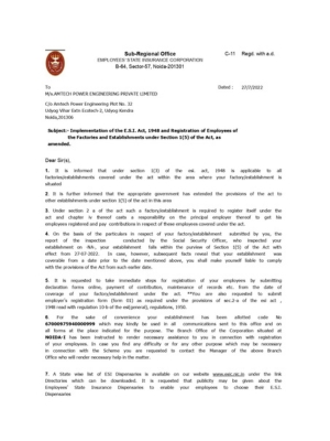 ESIC Registration Certificate